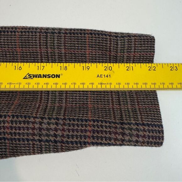 Vintage Sag Harbor Brown Plaid Wool Acrylic Blazer 8P - Picture 8 of 8